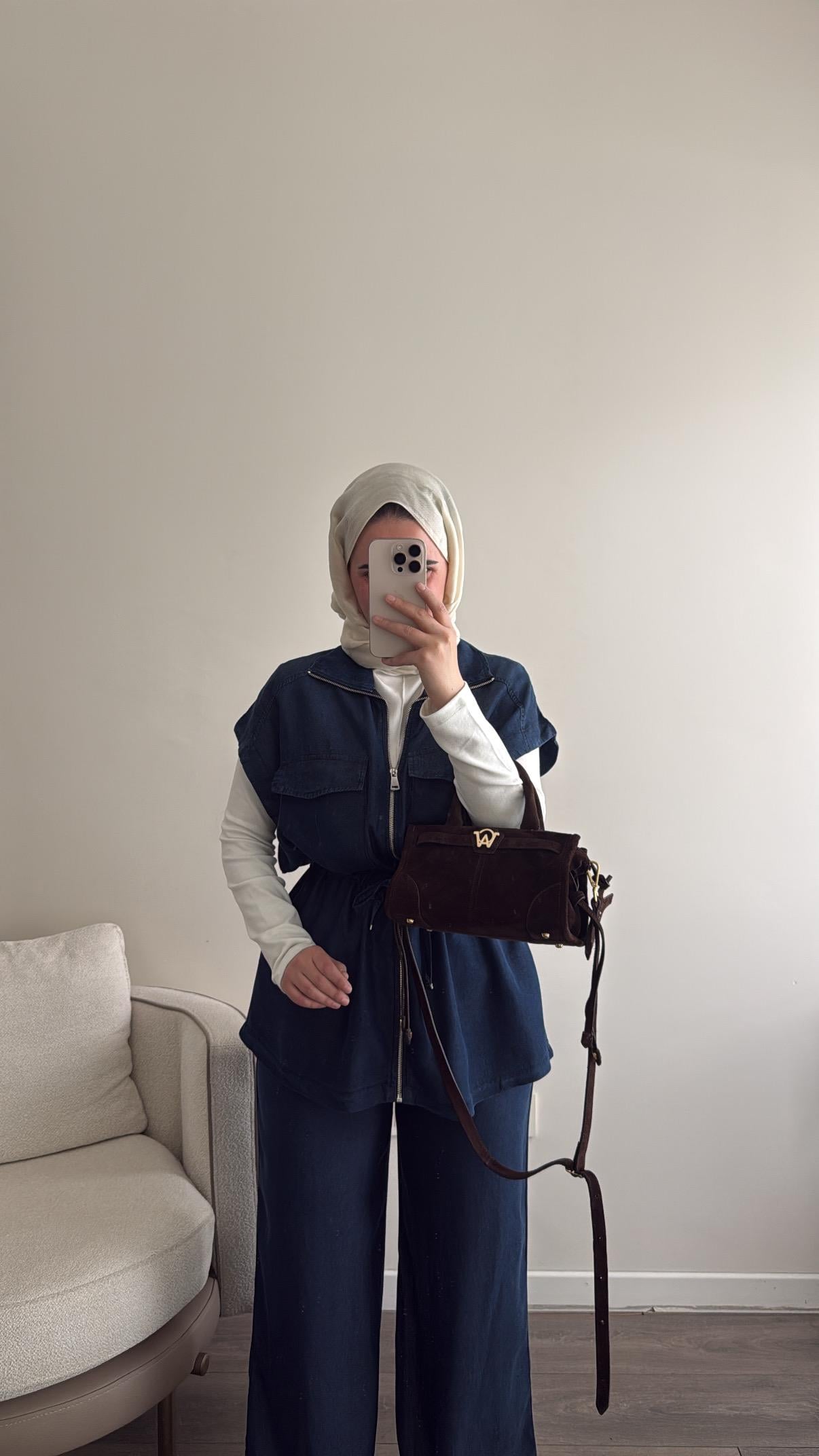 Yelekli Tencel Takım