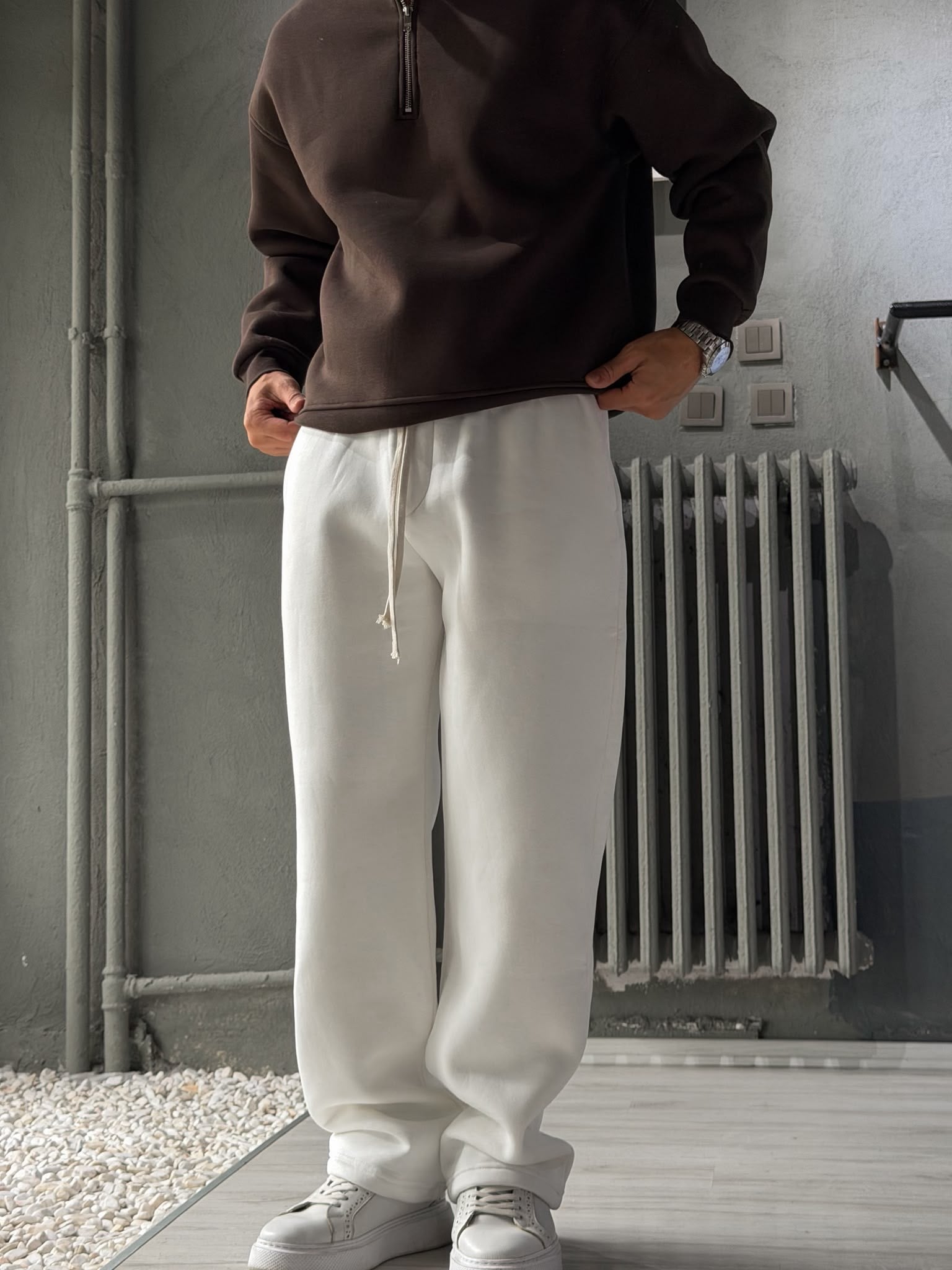 Baggy Kalıp Şardonlu Pantolon