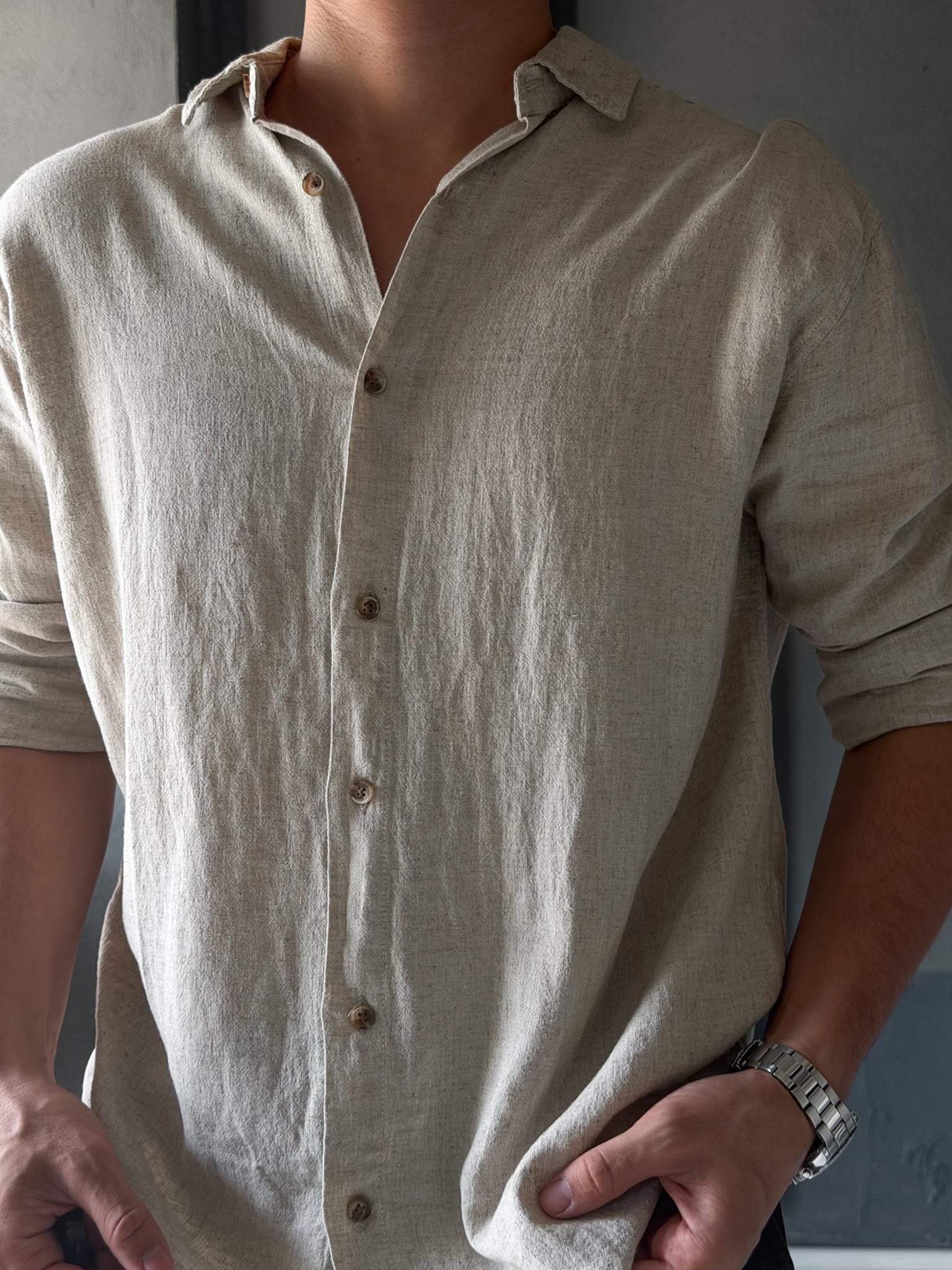 Keten Pamuklu Gömlek