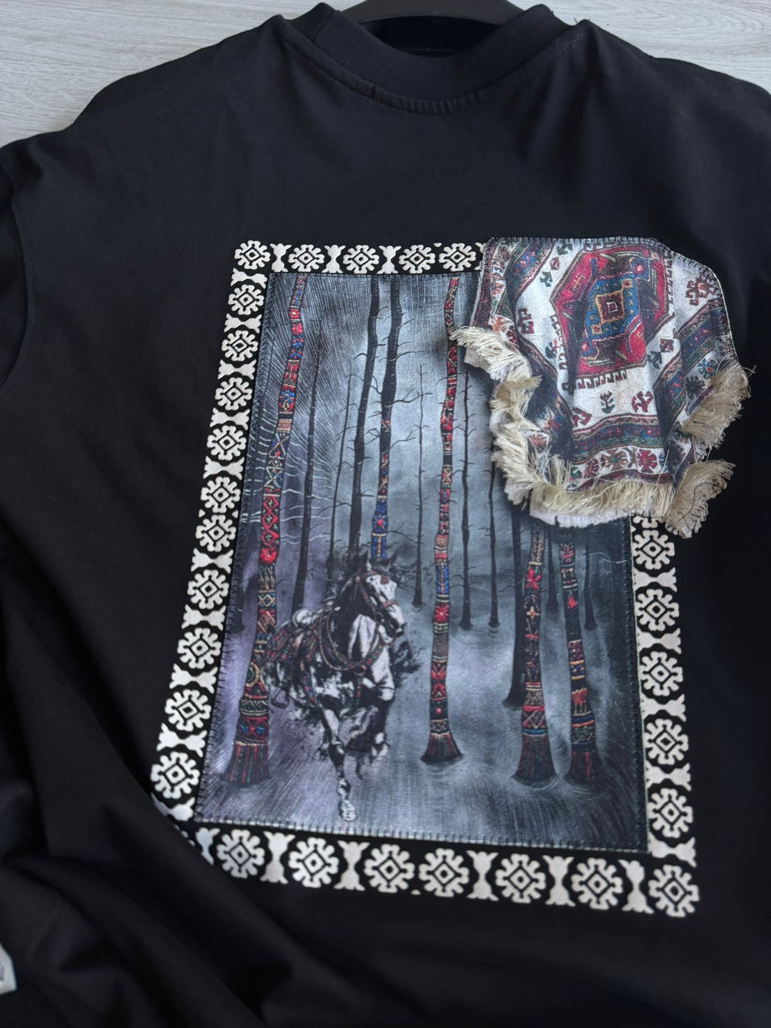 Oversize Baskılı Nakışlı T-shirt