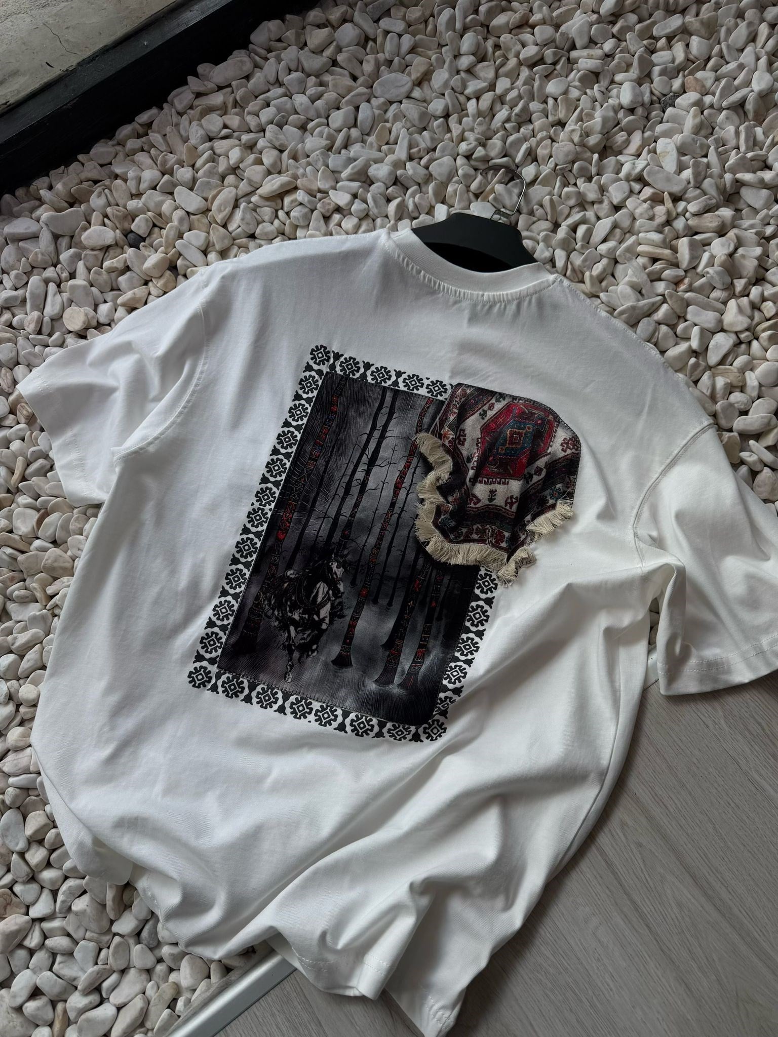 Oversize Baskılı Nakışlı T-shirt