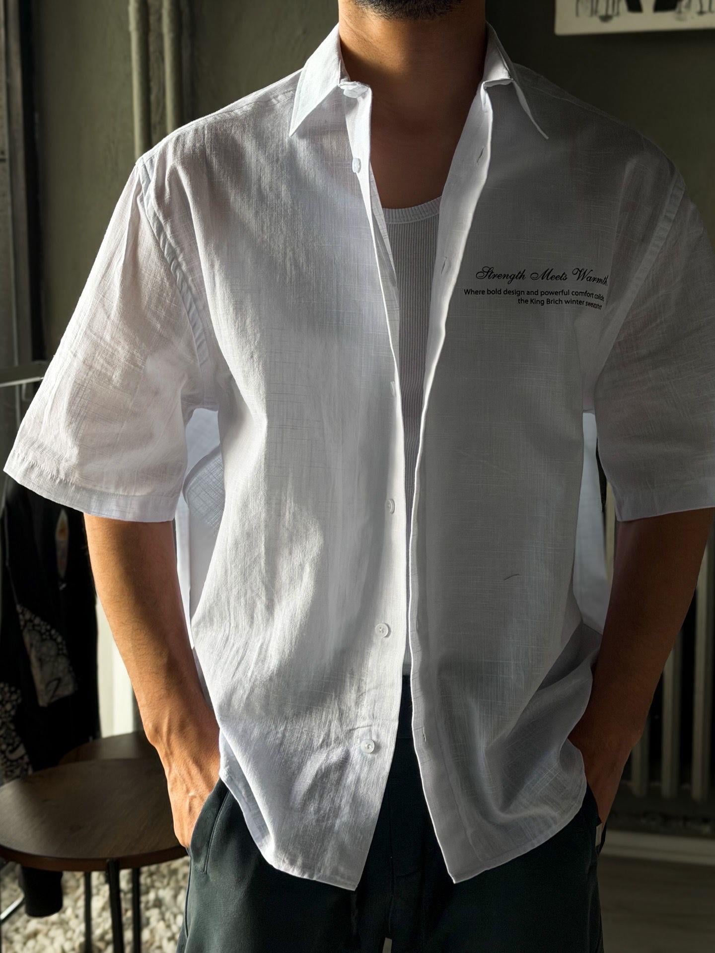 Oversize Detaylı Kısa Kollu Gömlek