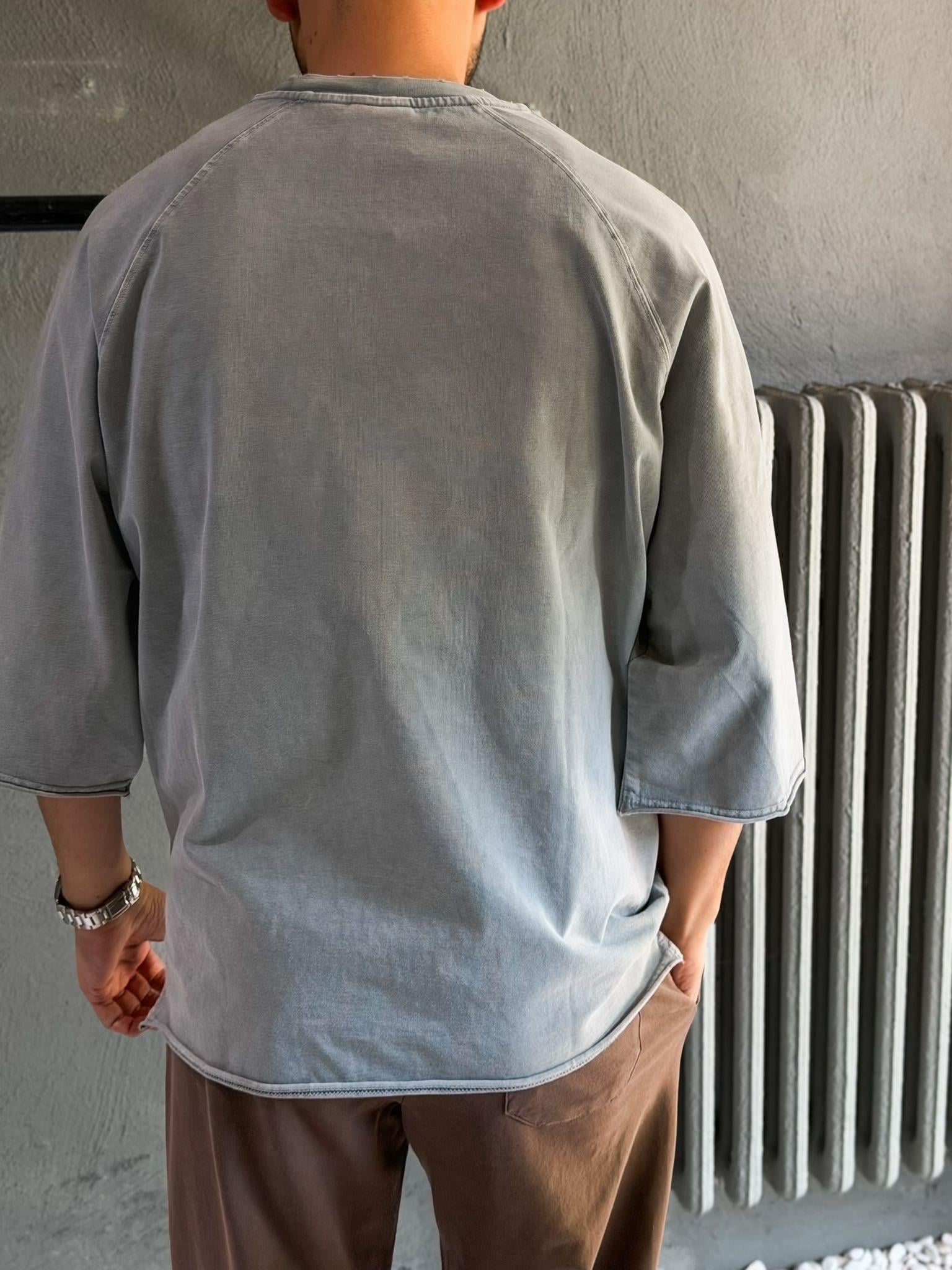 Oversize fakir kol yıkamalı t shirt