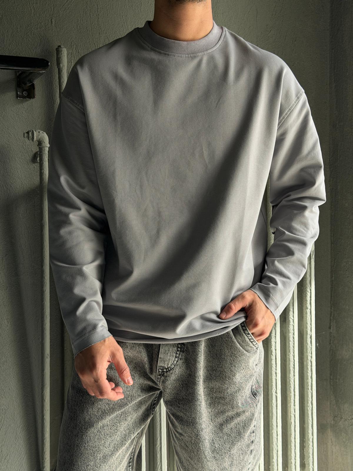 oversize iki iplik uzun kol 