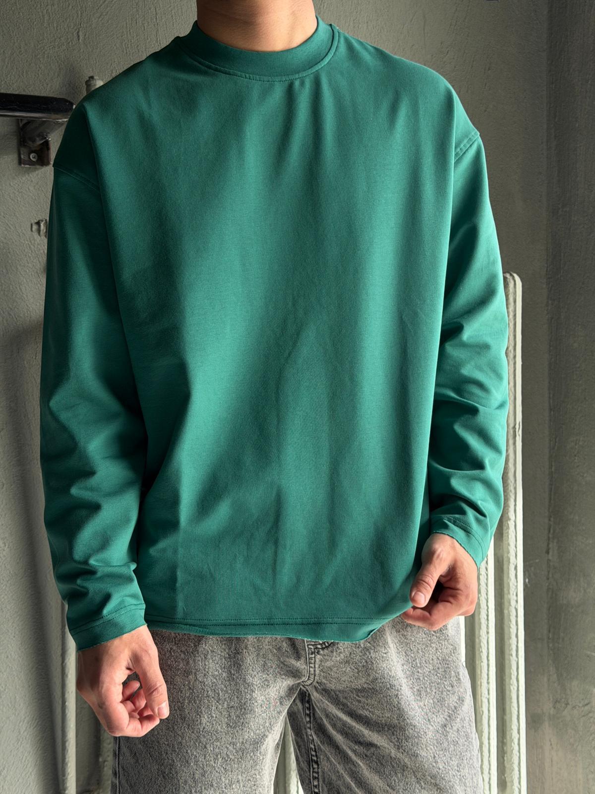 oversize iki iplik uzun kol 