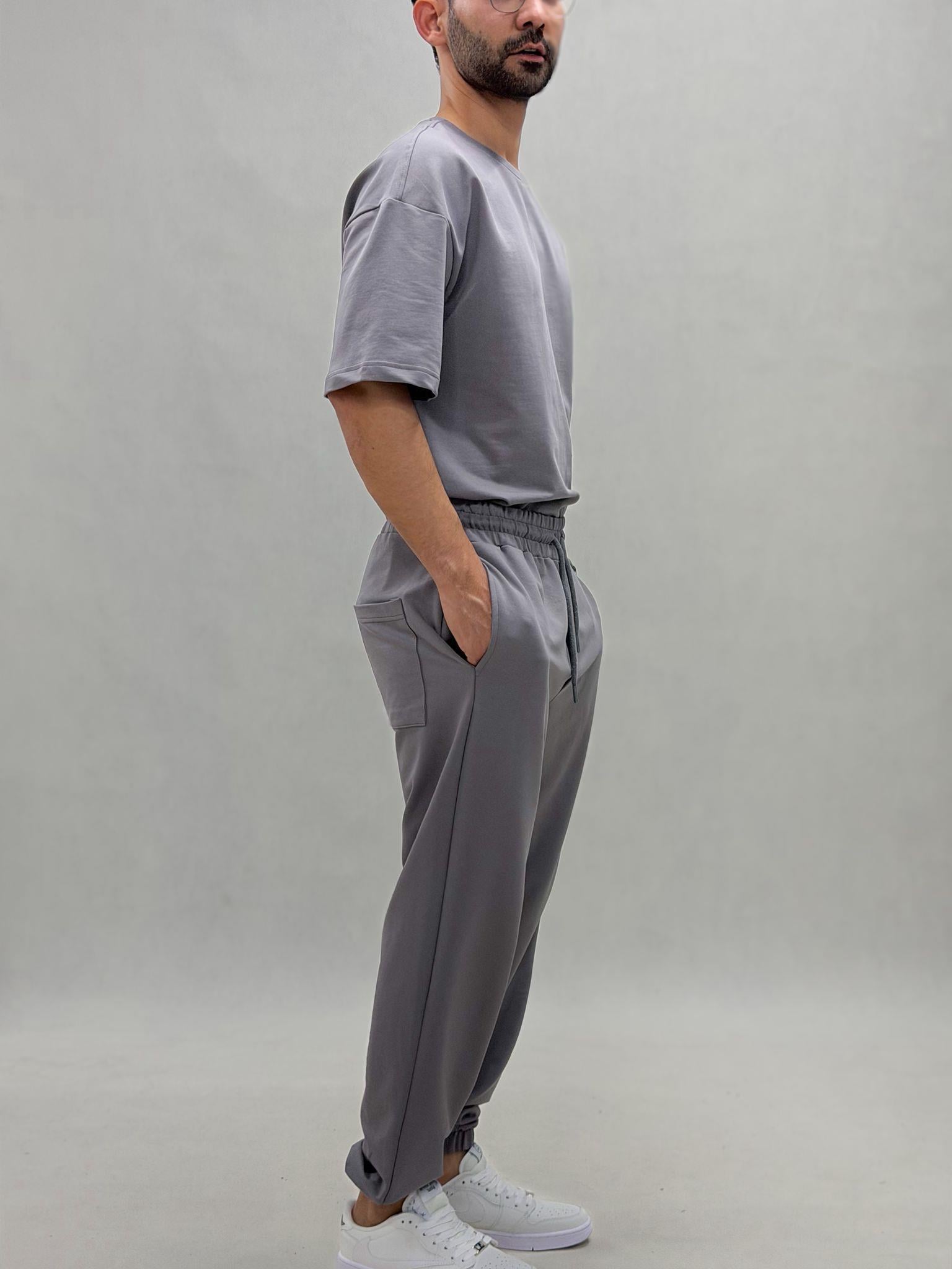 Oversize paça lastikli iki iplik takım