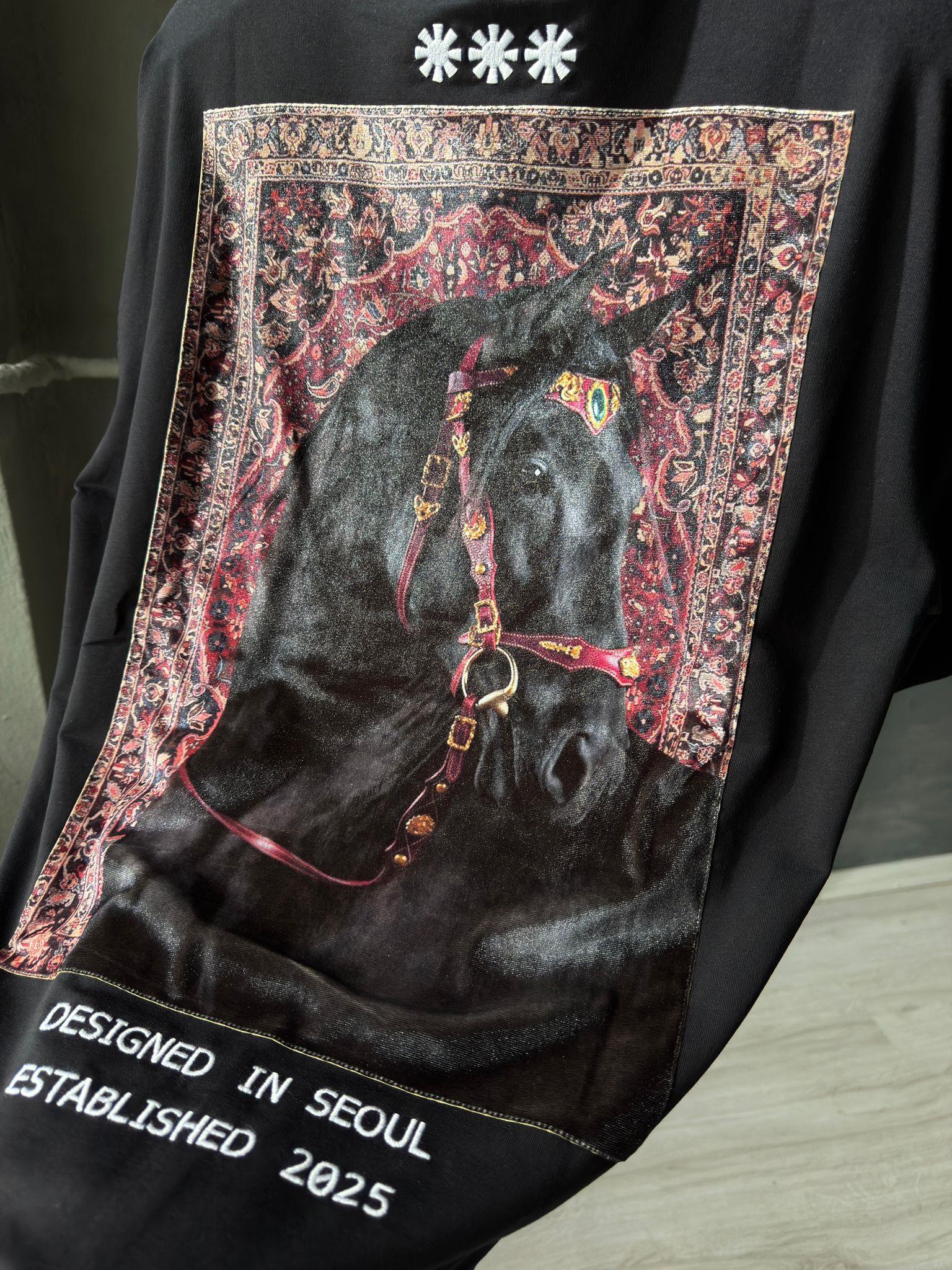 oversize punch print baskı ve nakış detaylı oversize t shirt