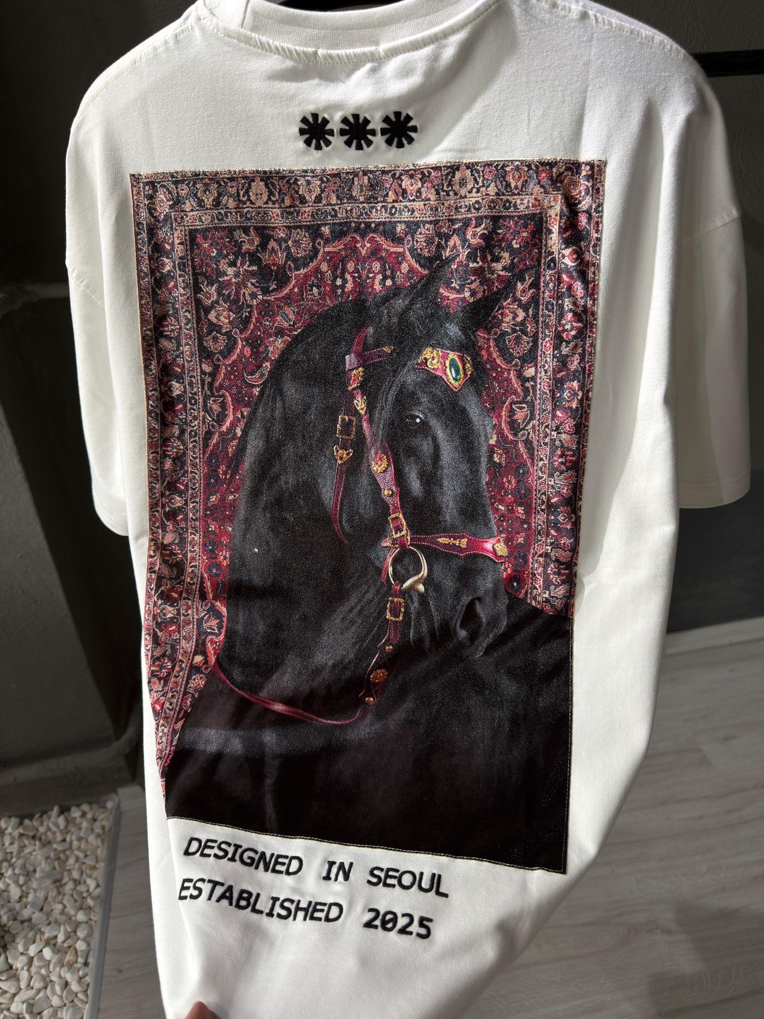 oversize punch print baskı ve nakış detaylı oversize t shirt