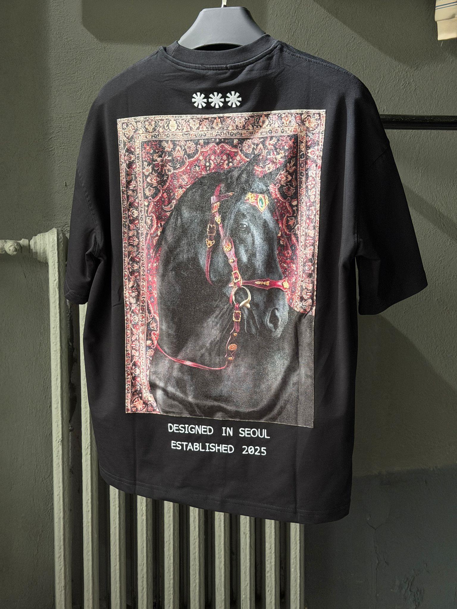 oversize punch print baskı ve nakış detaylı oversize t shirt