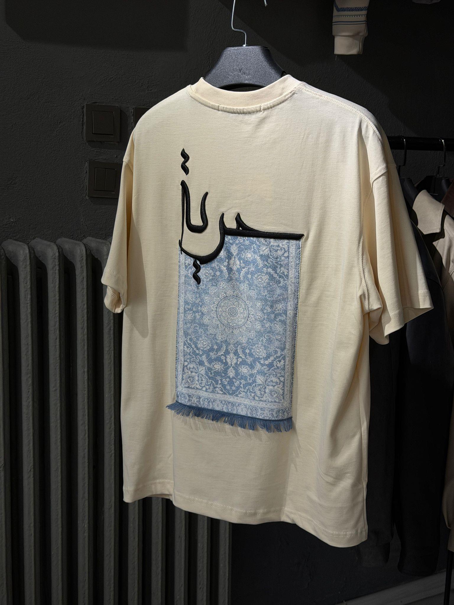 oversize punch print baskı ve nakış detaylı oversize t shirt