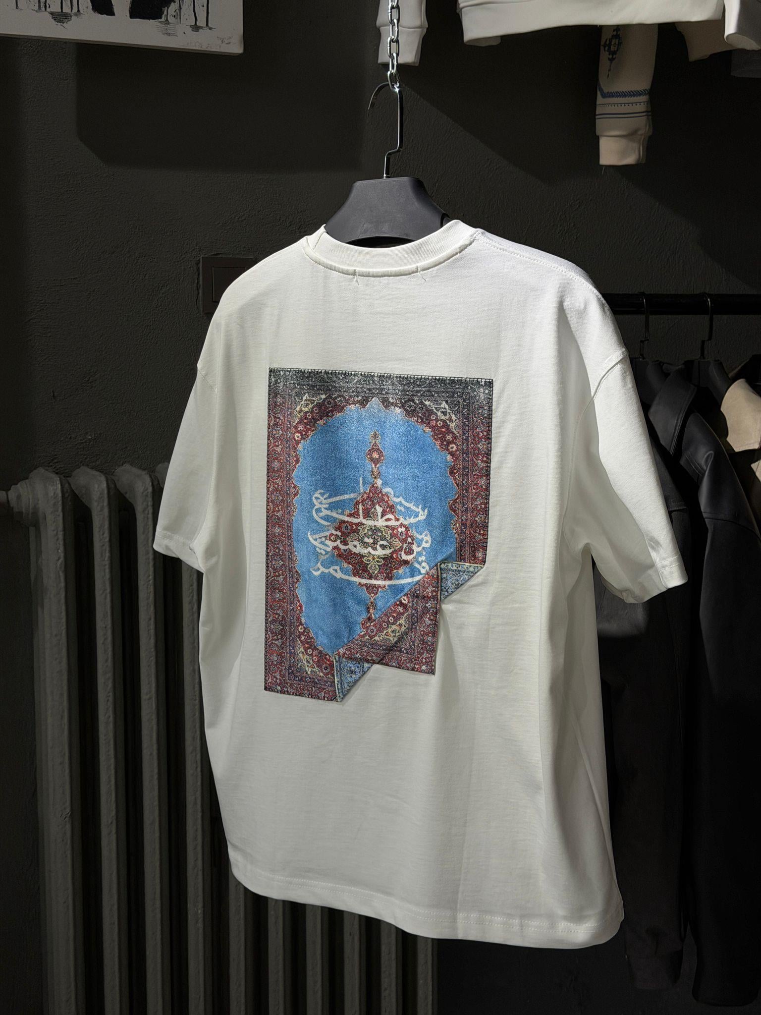 oversize punch print baskı ve nakış detaylı oversize t shirt