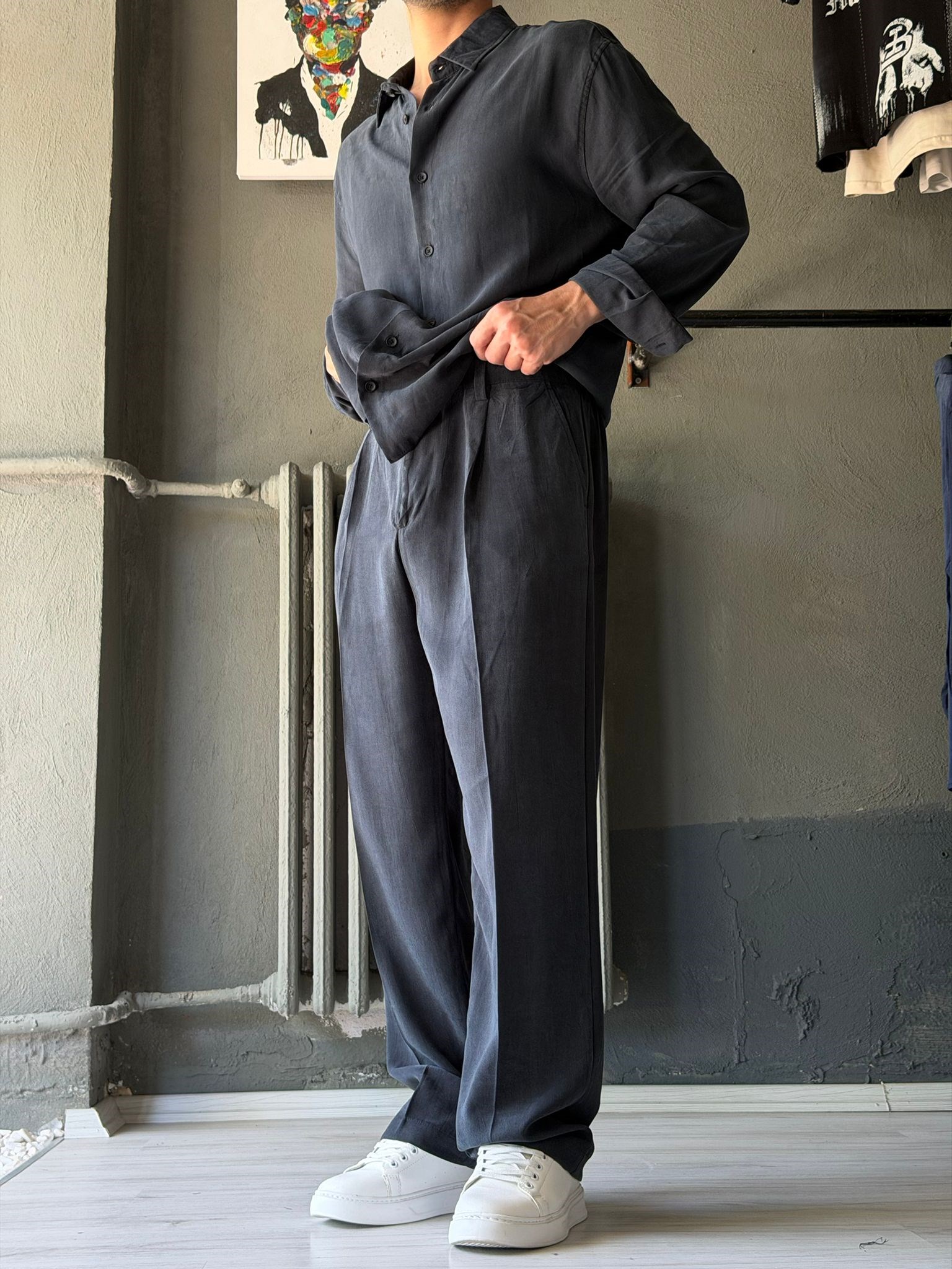 Oversize Tensel Kumaş Alt-üst Takım