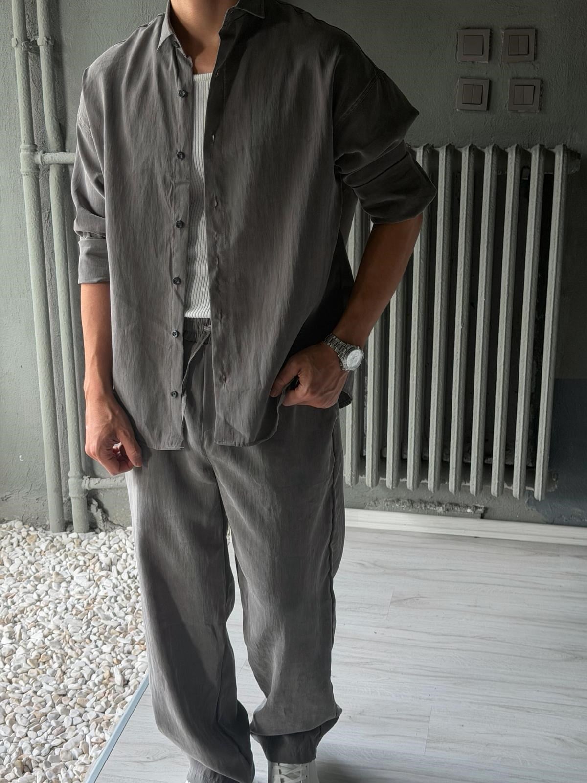 Oversize Tensel Kumaş Alt-üst Takım