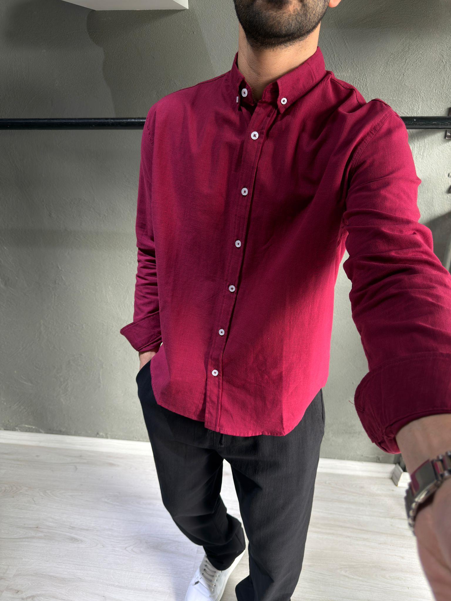 pamuk keten rahat gömlek