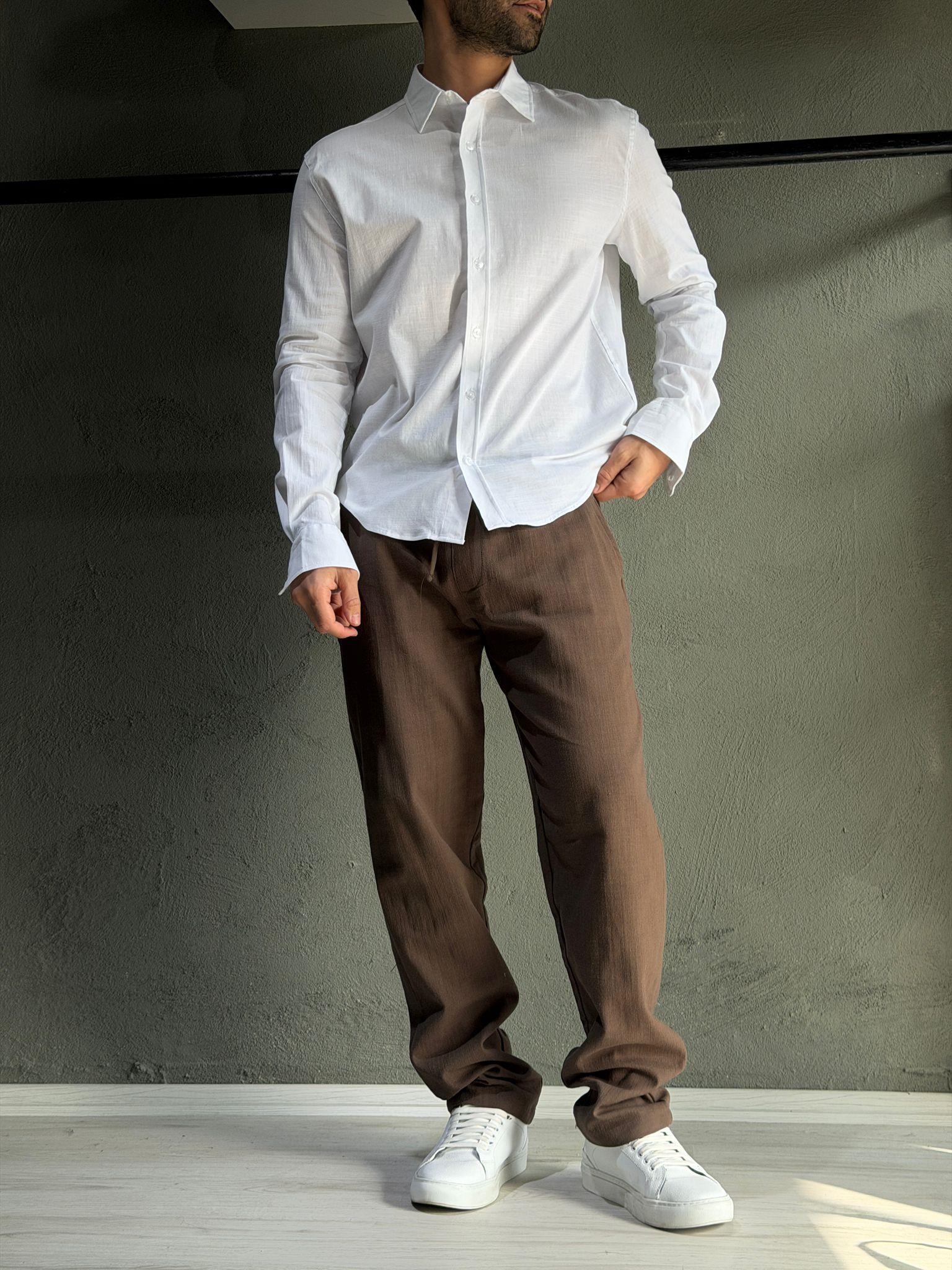 pamuk keten rahat gömlek