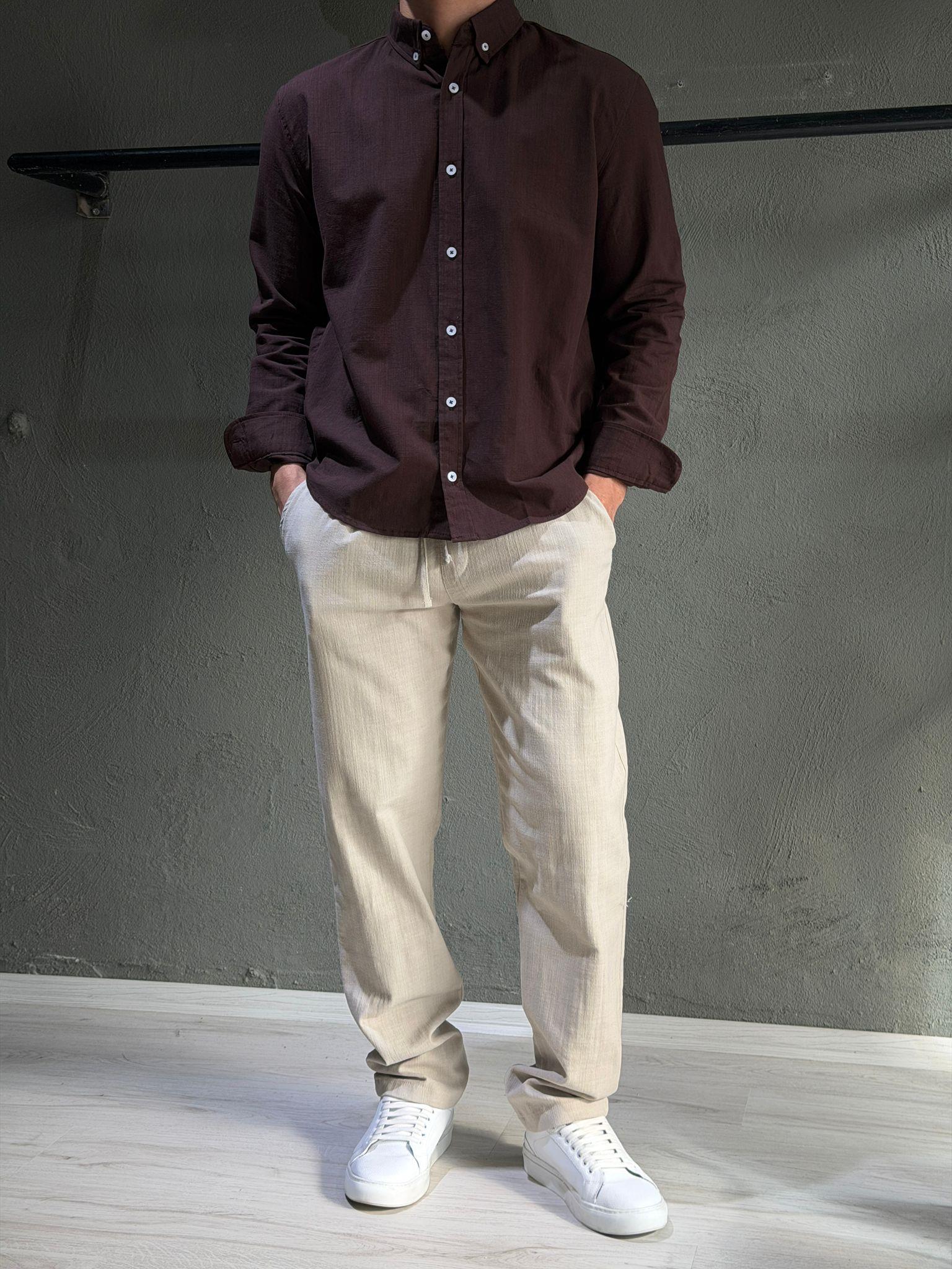 pamuk keten rahat gömlek