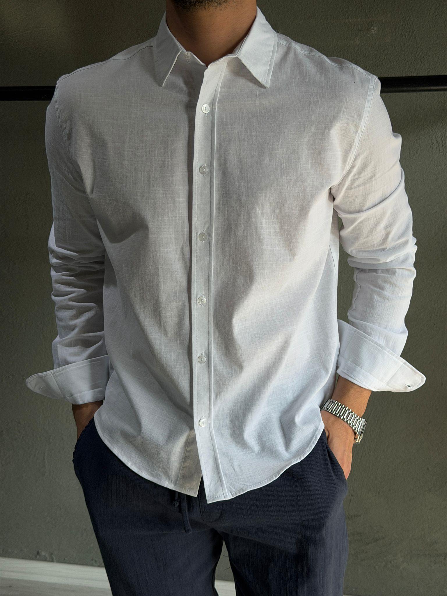 pamuk keten rahat gömlek