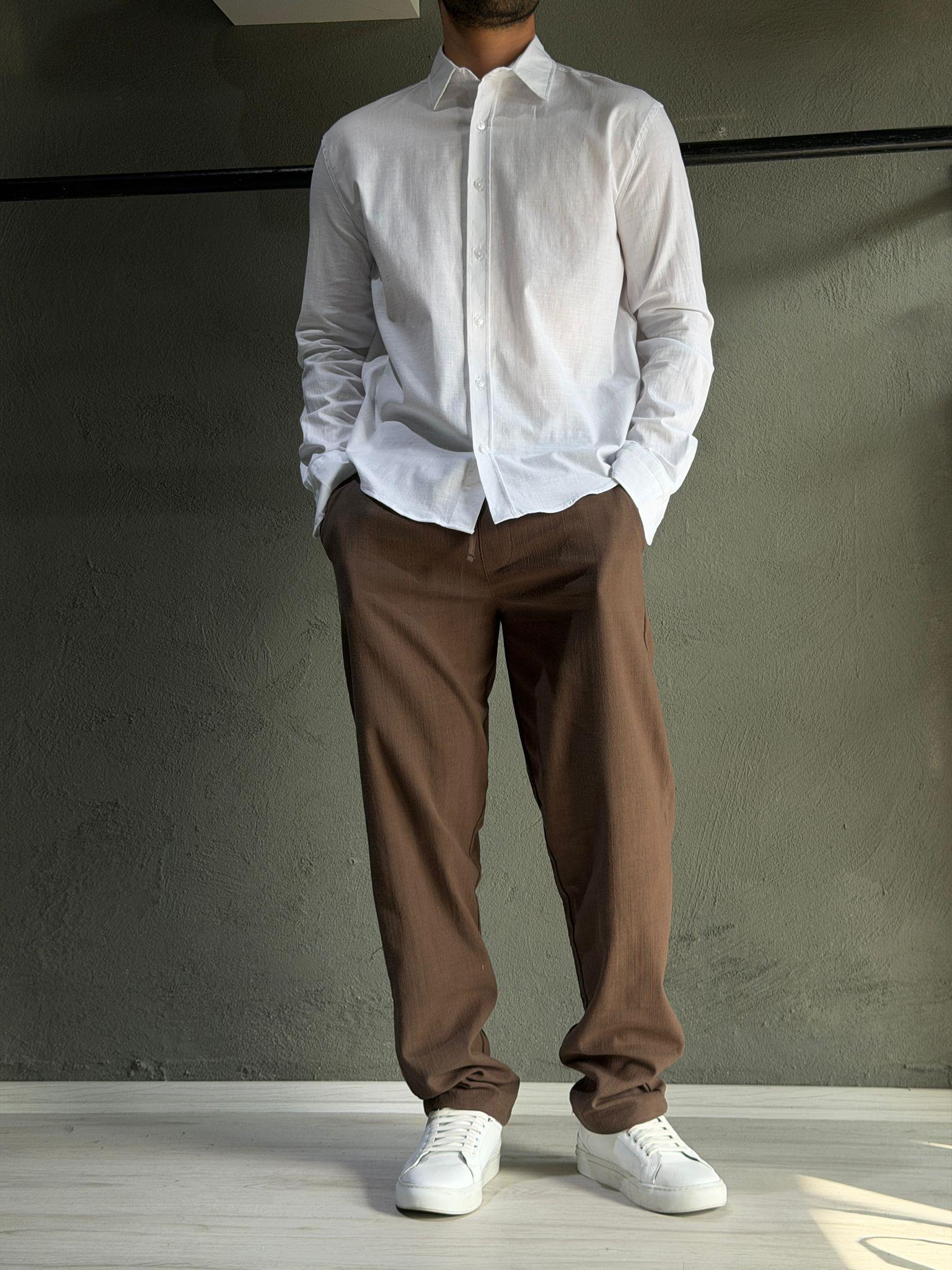 pamuk keten rahat gömlek