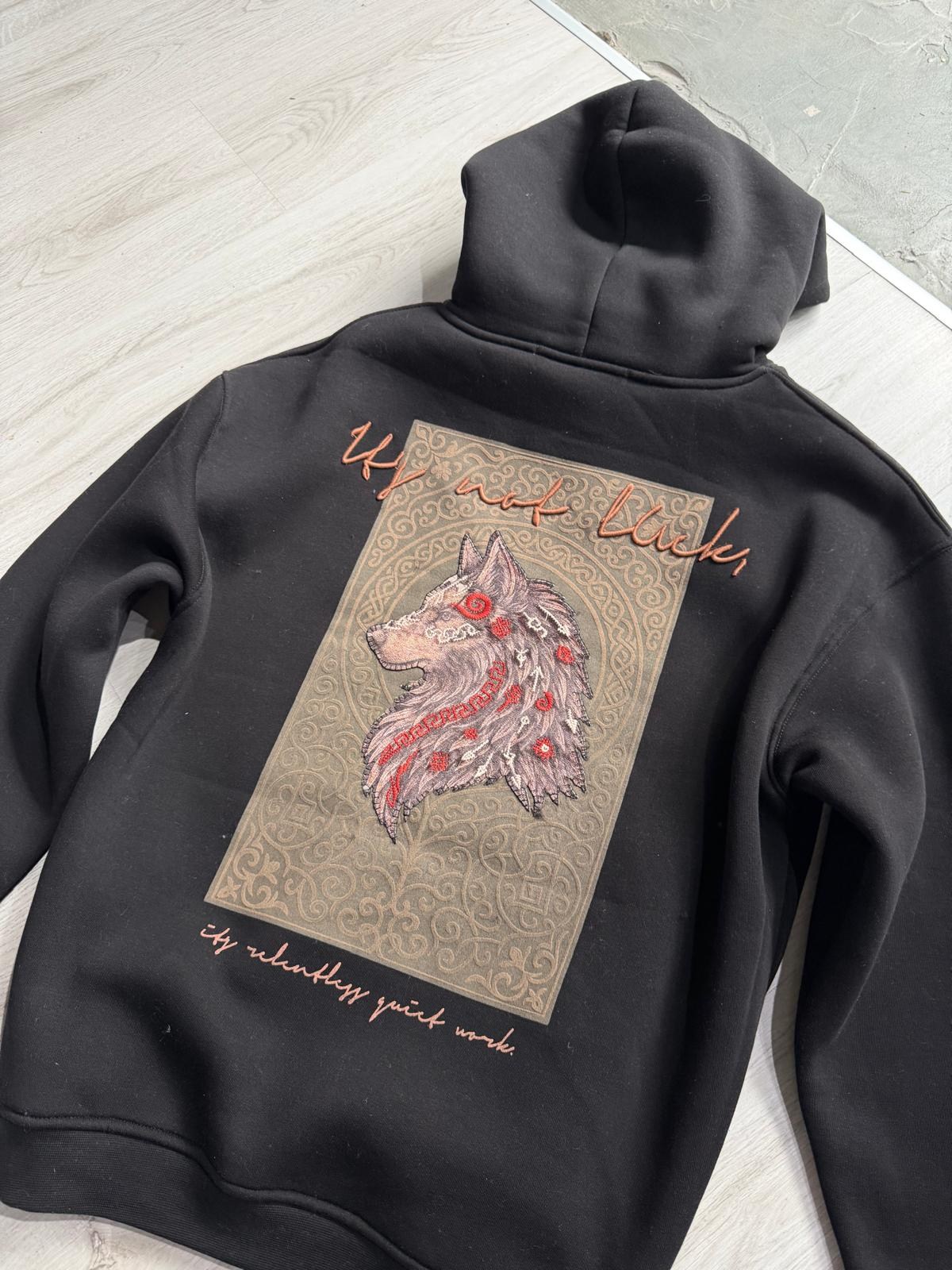 Şardonlu Oversize Nakışlı ve Baskılı Sweatshirt