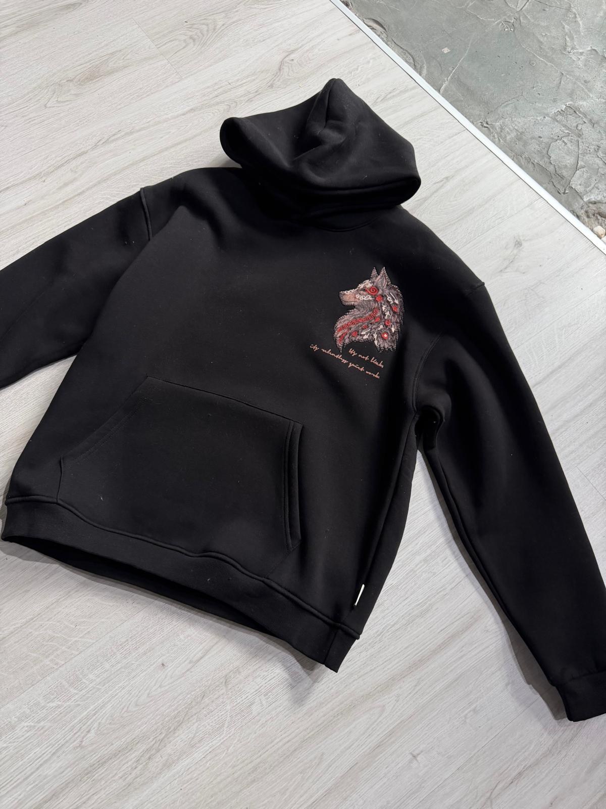 Şardonlu Oversize Nakışlı ve Baskılı Sweatshirt