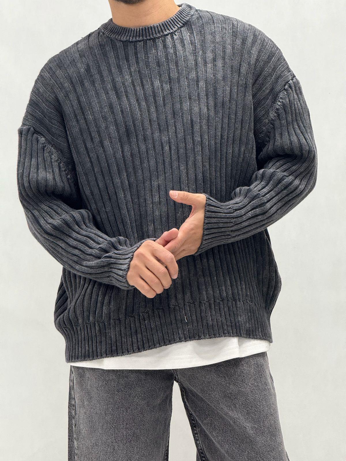 Yıkamalı Oversıze Triko Kazak