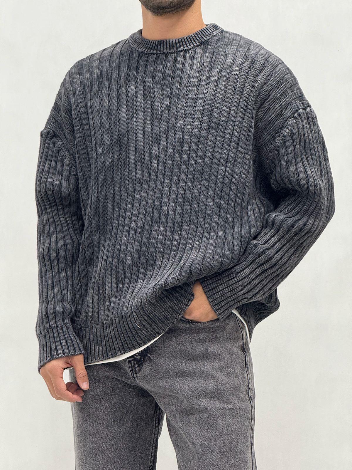 Yıkamalı Oversıze Triko Kazak