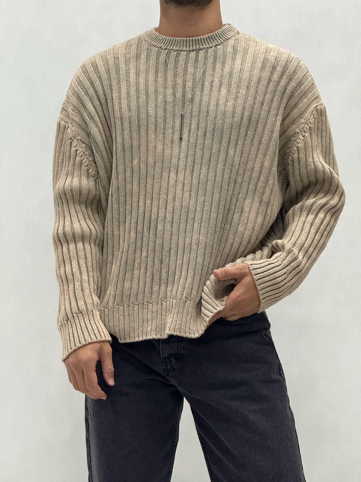 Yıkamalı Oversıze Triko Kazak