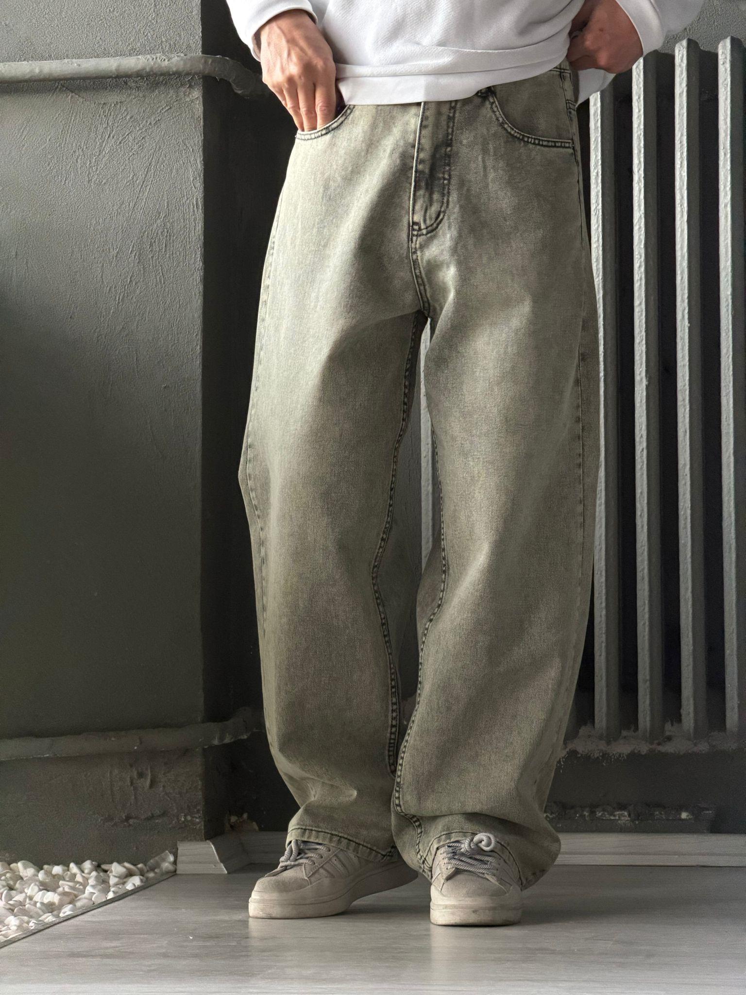 Yıkamalı Super Baggy Kot Pantolon