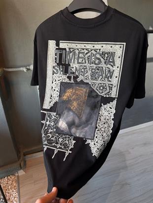 1oversize punch print baskı ve nakış detaylı oversize t shirt