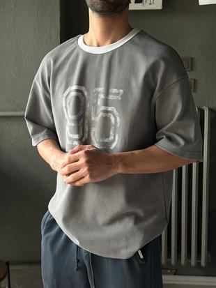 95 Baskılı Yıkamalı Oversize T-shirt
