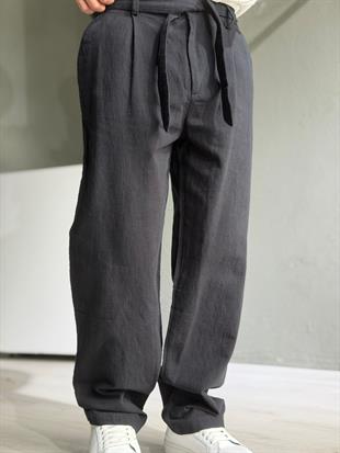 baggy keten pamuk pantalon