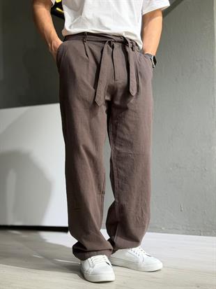 baggy keten pamuk pantalon