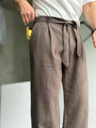 baggy keten pamuk pantalon