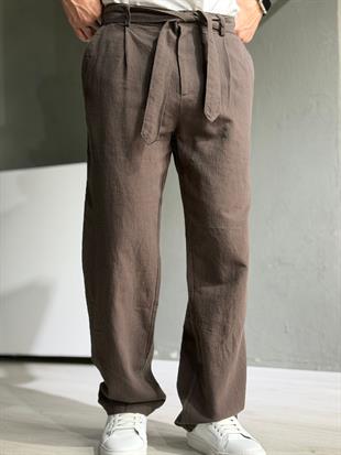baggy keten pamuk pantalon