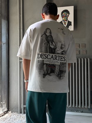 Descartes Patch Baskılı Oversize T-shirt