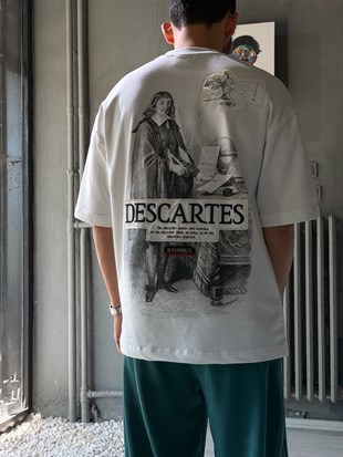 Descartes Patch Baskılı Oversize T-shirt