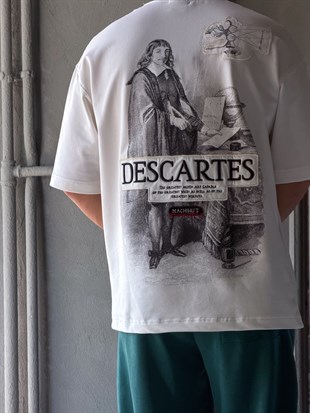 Descartes Patch Baskılı Oversize T-shirt