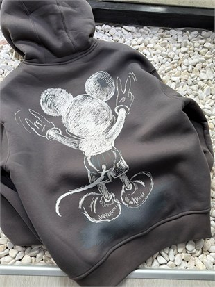 Oversize baskı detaylı sweatshırt