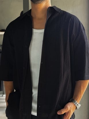 Oversize Baskılı Kısa Kol Gömlek