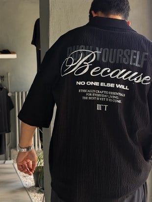 Oversize Baskılı Kısa Kol Gömlek