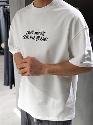 Oversize Baskılı Nakışlı T-shirt