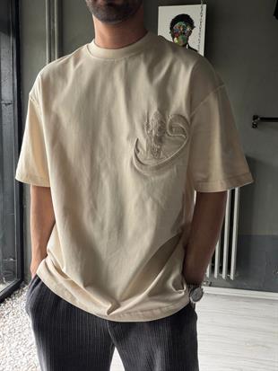 Oversize Baskılı Nakışlı T-shirt