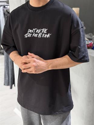 Oversize Baskılı Nakışlı T-shirt