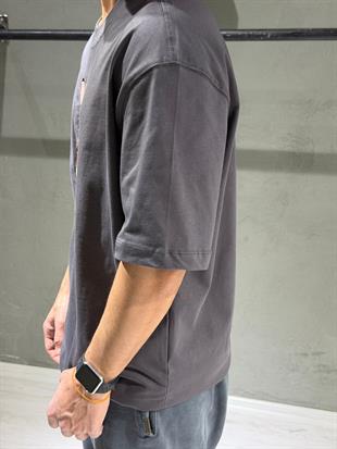 oversize nakışlı  tişort