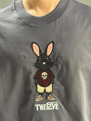 oversize nakışlı  tişort