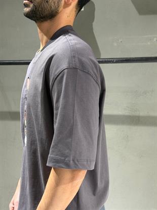oversize nakışlı  tişort