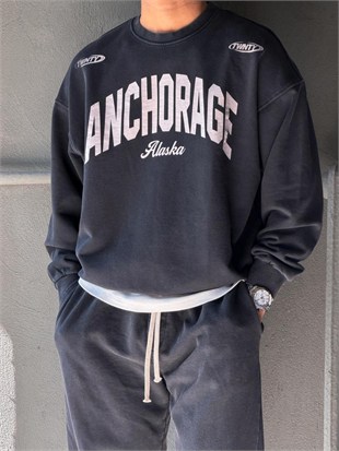 Oversize Bisiklet Yaka Sweat