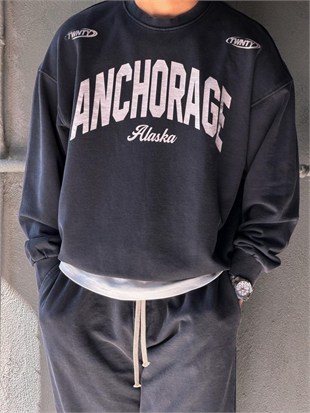 Oversize Bisiklet Yaka Sweat