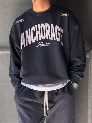 Oversize Bisiklet Yaka Sweat