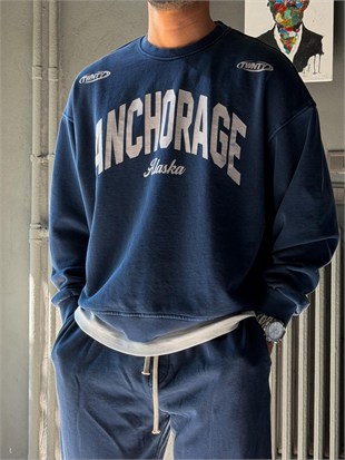 Oversize Bisiklet Yaka Sweat